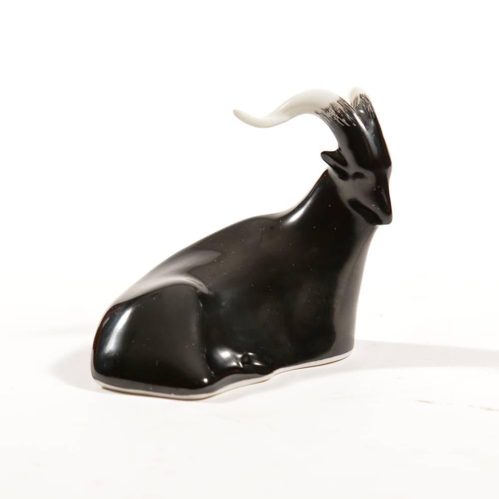 Billy Goat Porcelain Scupture By Royal Dux Czech Republic Circa 1960