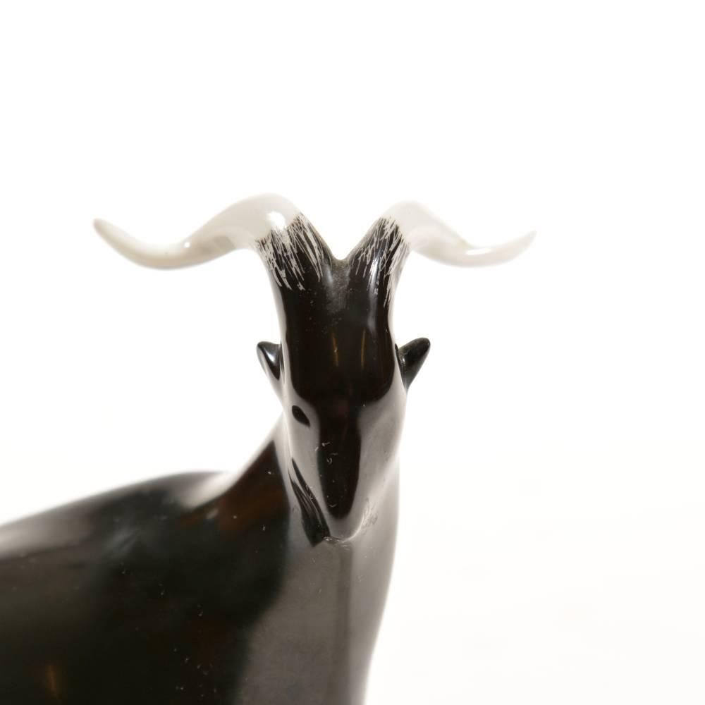 Billy Goat Porcelain Scupture By Royal Dux Czech Republic Circa 1960 photo 150.0