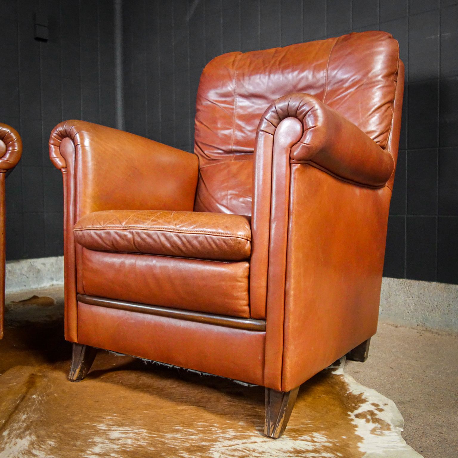 Leren Fauteuils Cognacbruin photo vinterior