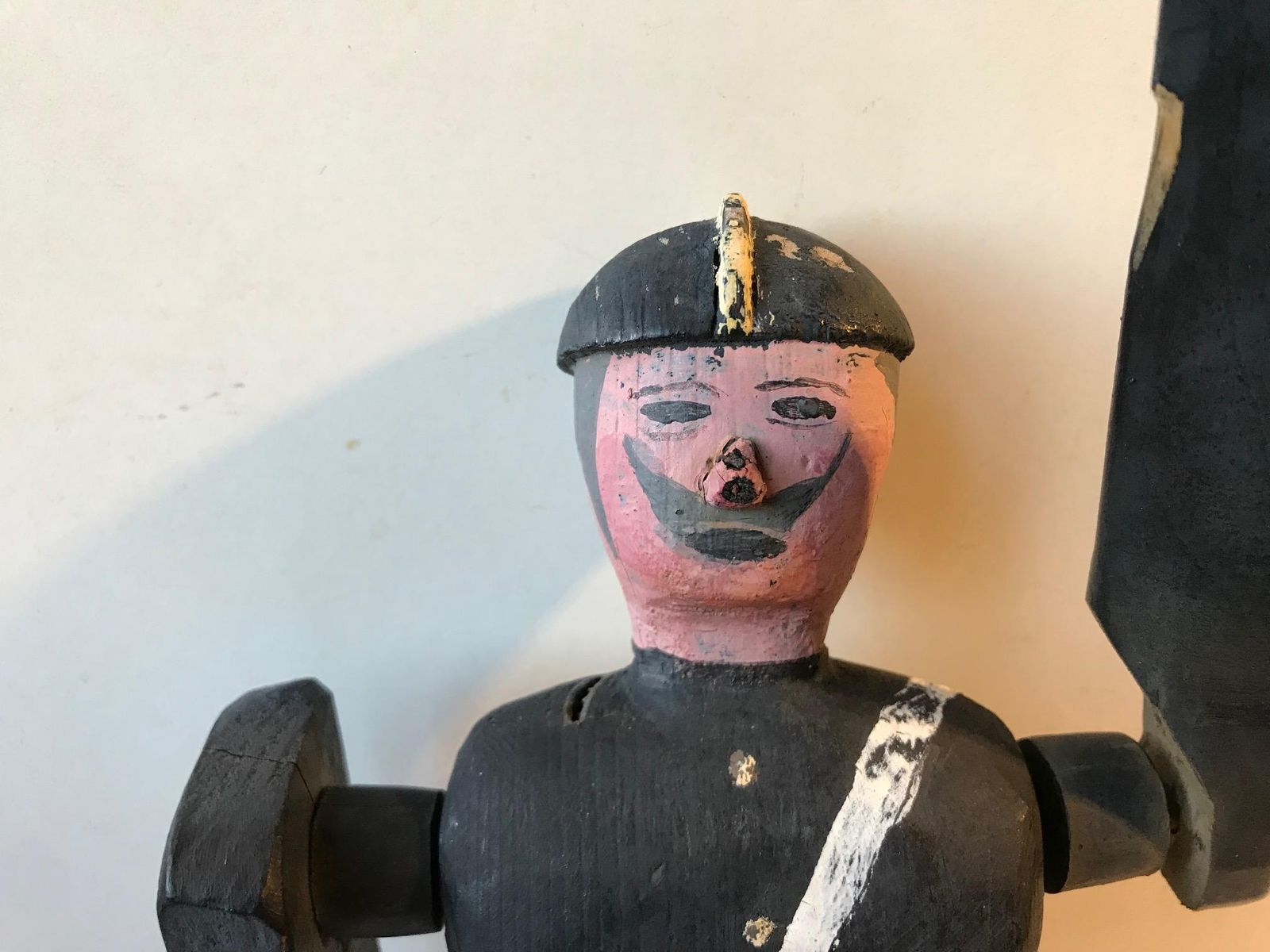 Handmade Wooden Whirligig Officer, European Folk Art, 1950s photo for sale