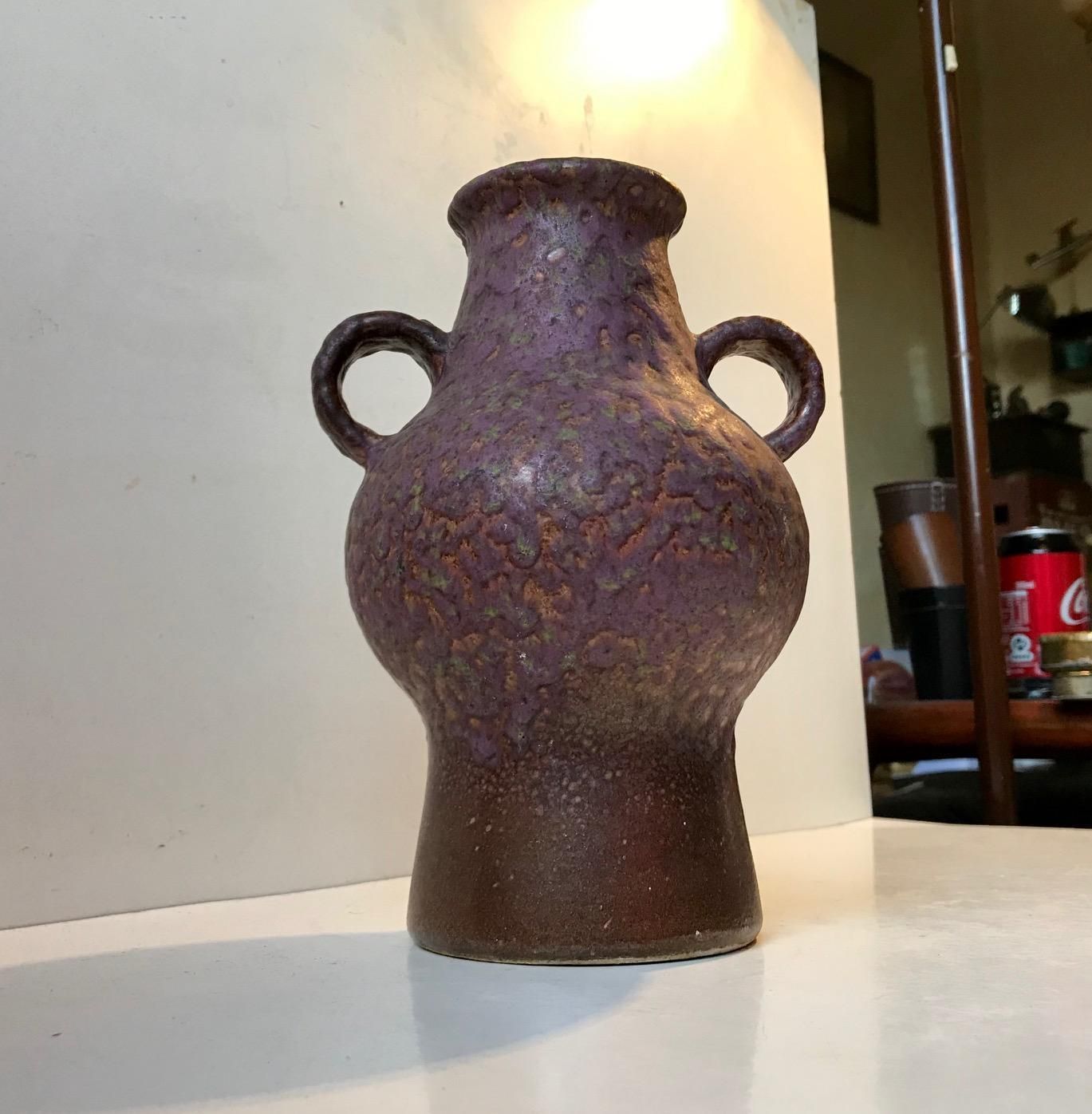 Purple Fatlava Ceramic Vase From Dümler & Breiden, Germany 1970s