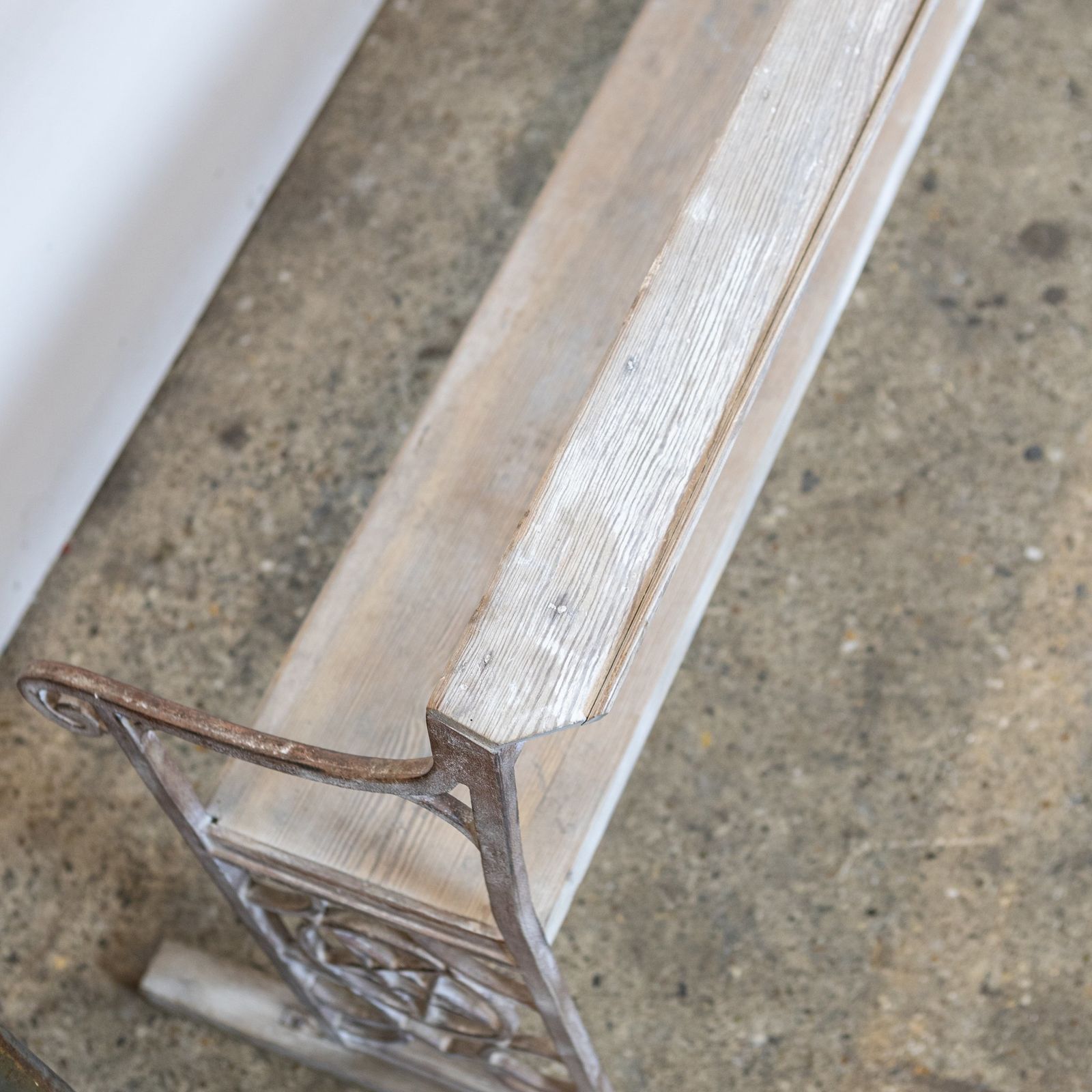 Reclaimed Cast Iron Long Bench With Pentagram photo vintage