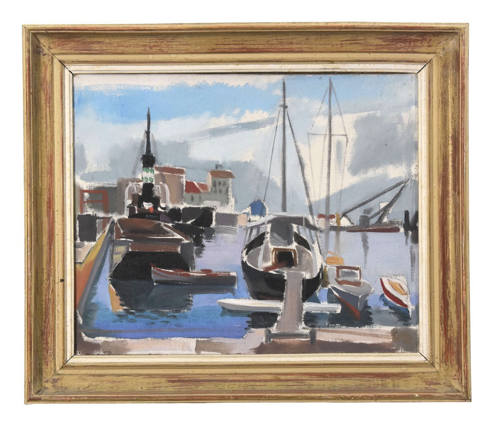 Oil Painting On Marine Canvas In The Twentieth Port