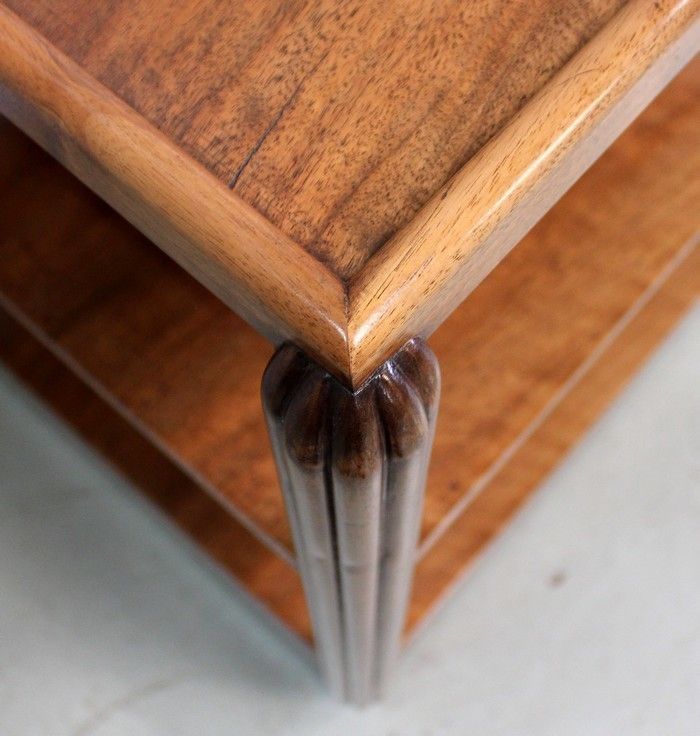 Walnut Serving Table On Wheels, Art Deco Style Early 20th Century photo vinterior