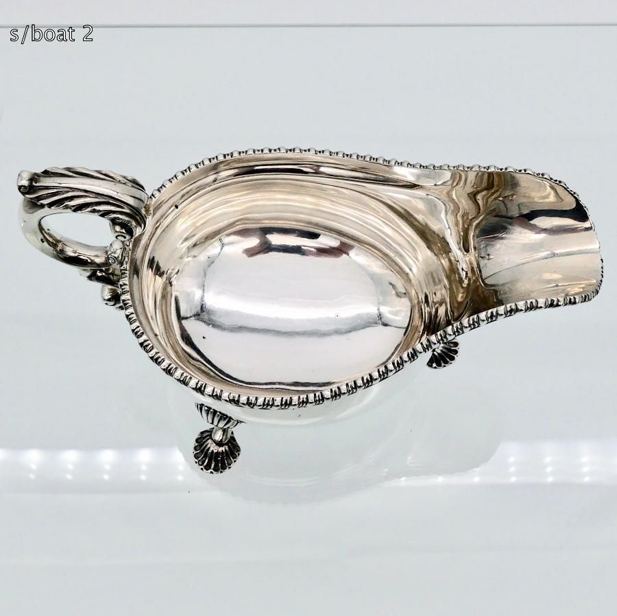 Antique George V Sterling Silver Pair Sauceboats London 1914 Lionel Alfred Crichton photo 875.0
