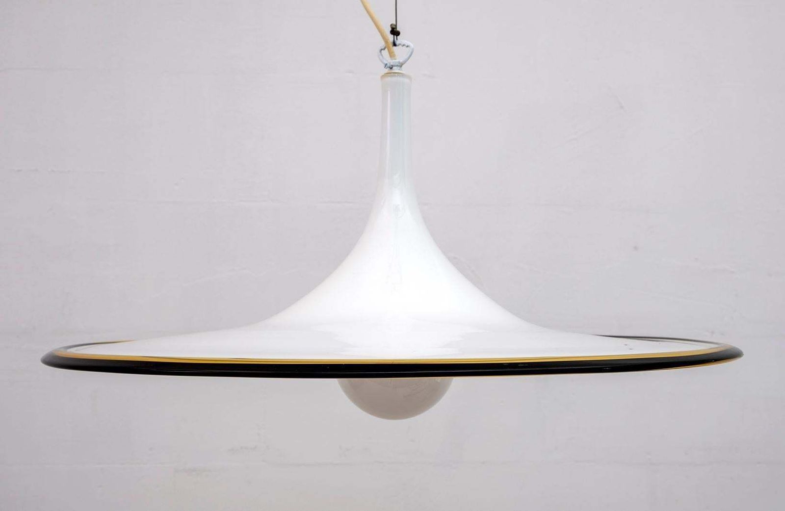 Mid Century Modern Italian Chandelier Hat Murano Glass, 1970 photo Lighting