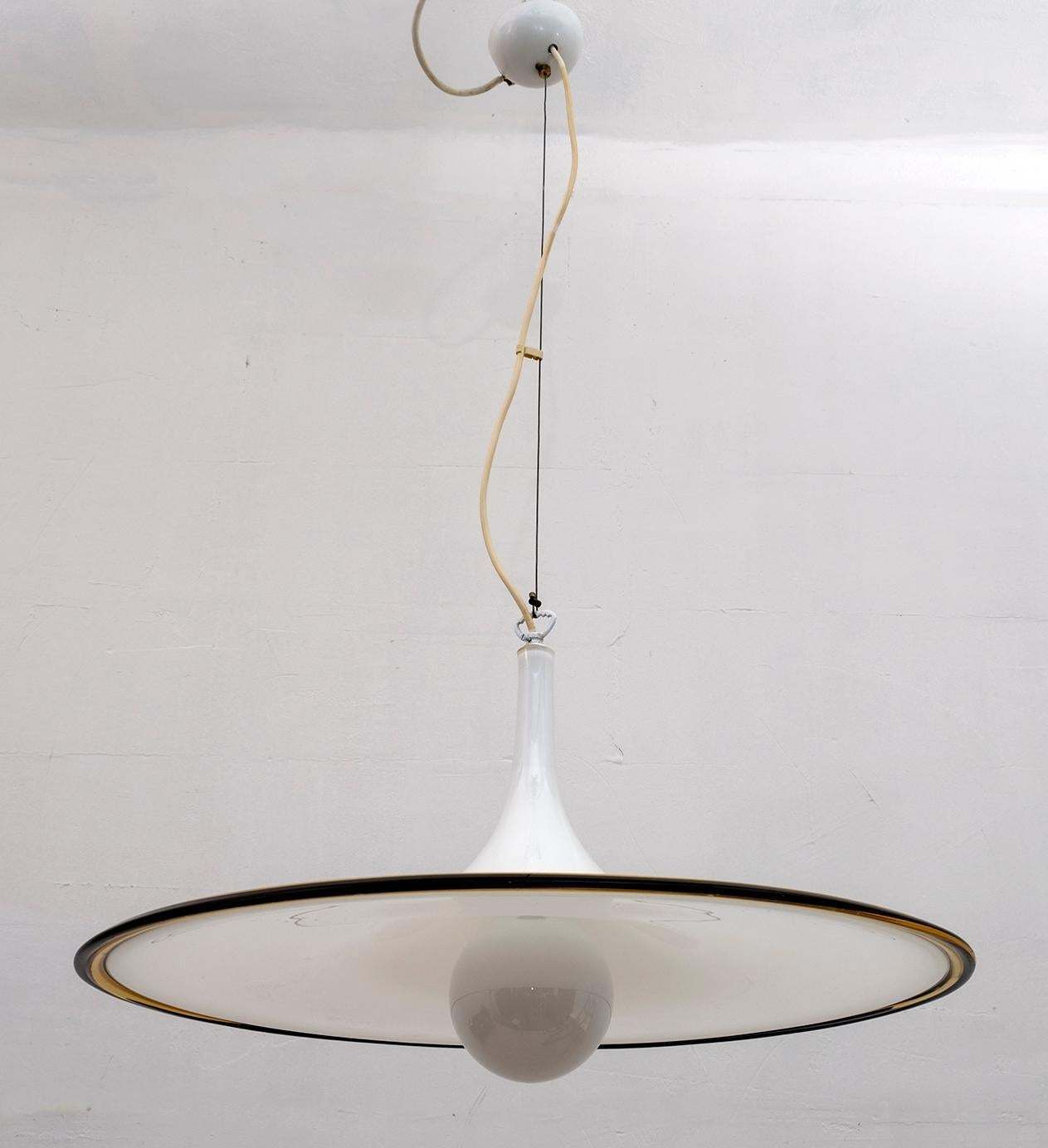Mid Century Modern Italian Chandelier Hat Murano Glass, 1970 photo buy