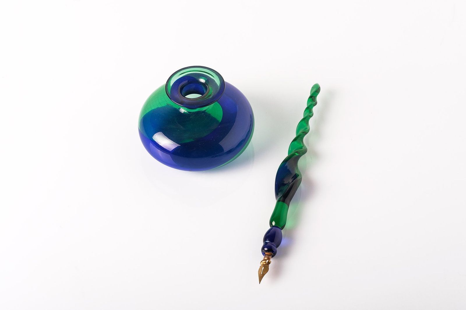 Mid Century Italian Murano Glass Inkwell From Venini photo furniture