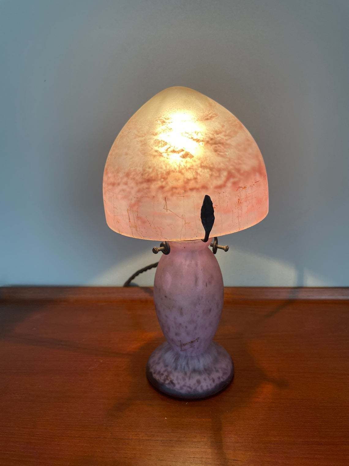 Daun For Lorraine Mushroom Lamp Very Rare 1920s Art Deco French Pink / Light /Art photo furniture