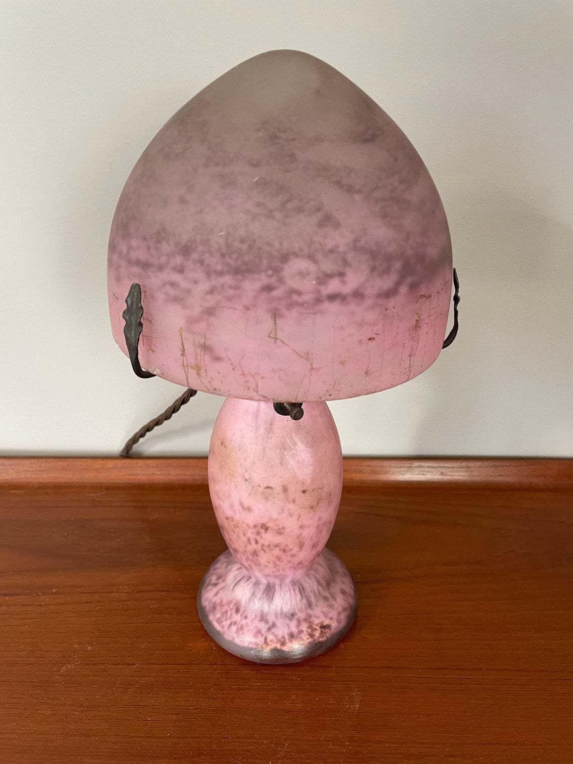 Daun For Lorraine Mushroom Lamp Very Rare 1920s Art Deco French Pink / Light /Art photo for sale