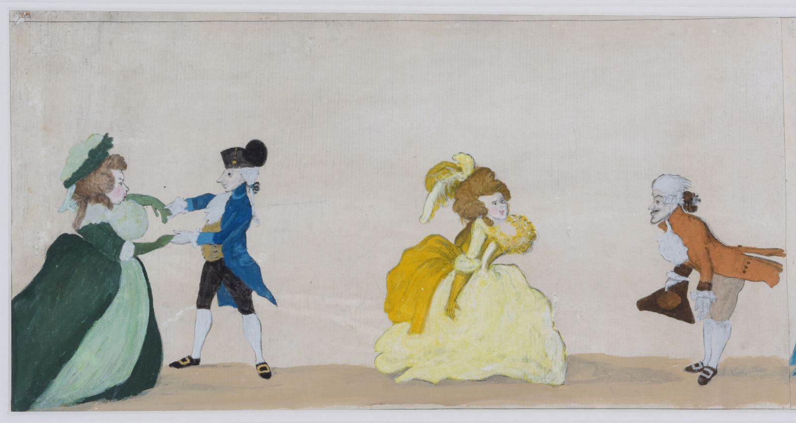 George III Period Long Engraving “A Long Minuet As Danced At Bath” By Henry William Bunbury photo 7000.0