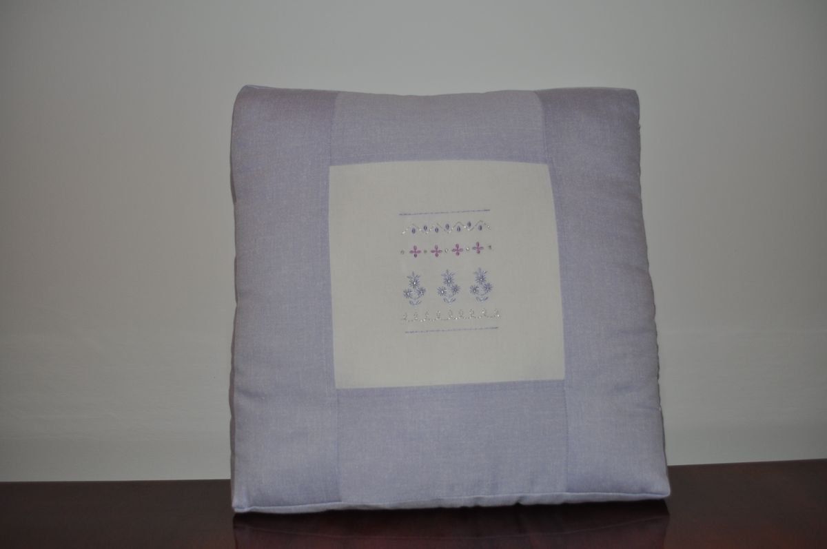 Vintage Lavender Patterned Cushion photo furniture