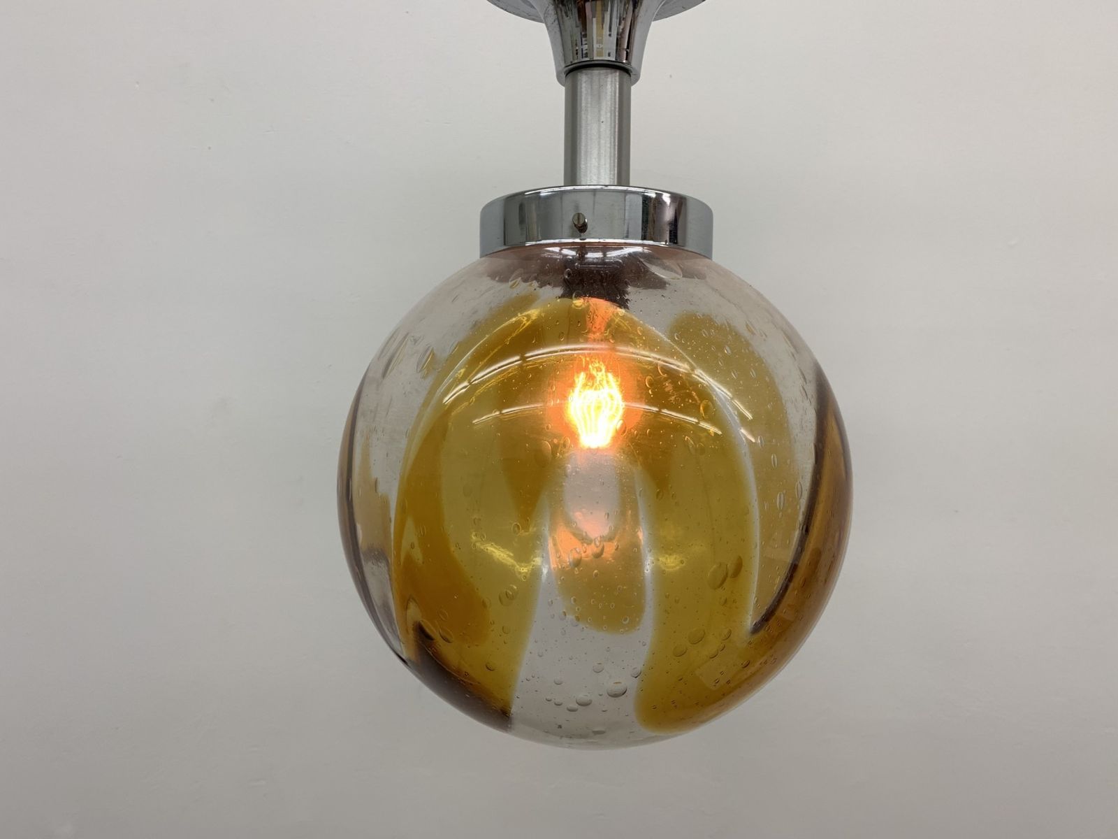 Mazzega Murano Italiaanse Hanglamp, Xl Bol, Ca. Jaren 1970 photo furniture