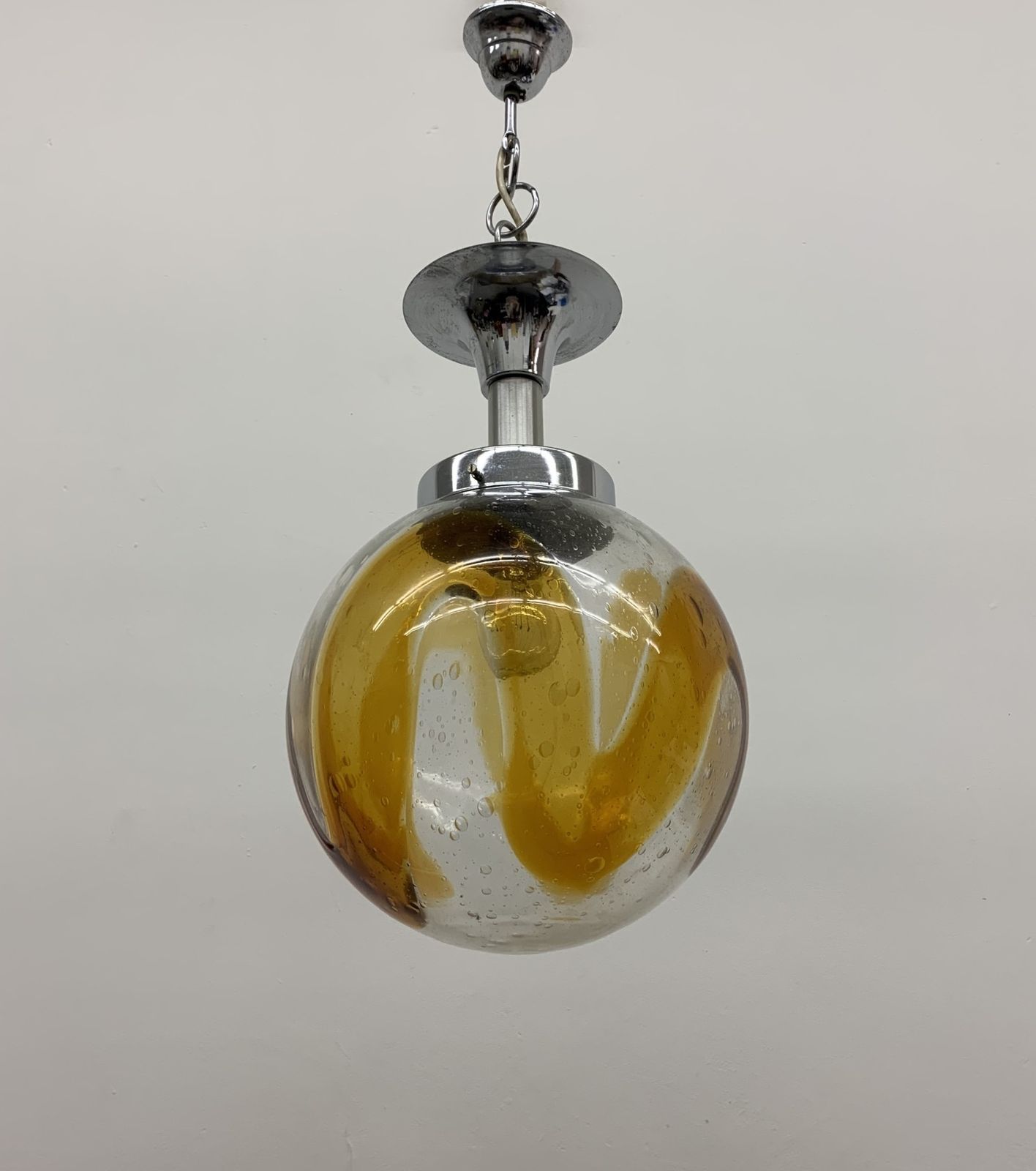 Mazzega Murano Italiaanse Hanglamp, Xl Bol, Ca. Jaren 1970 photo vinterior