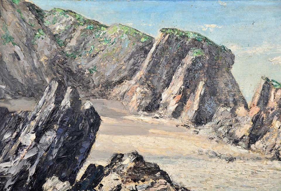 1950s British Coastal Scene Seascape Oil On Board Painting By Arthur E. Milne photo 1400.0