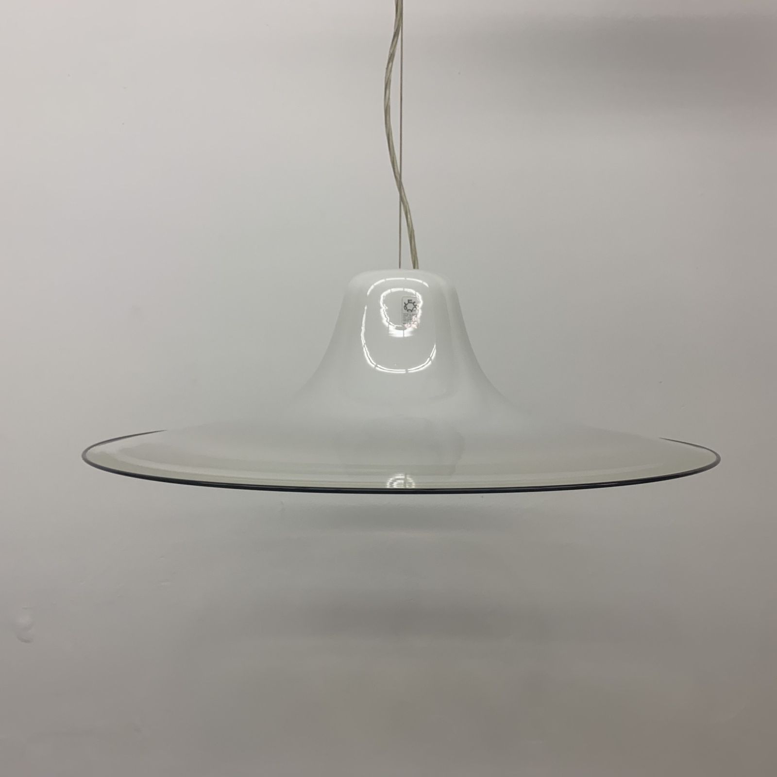 Vintage Leucos Murano Glass Hanging Lamp By Renato Toso 1970s