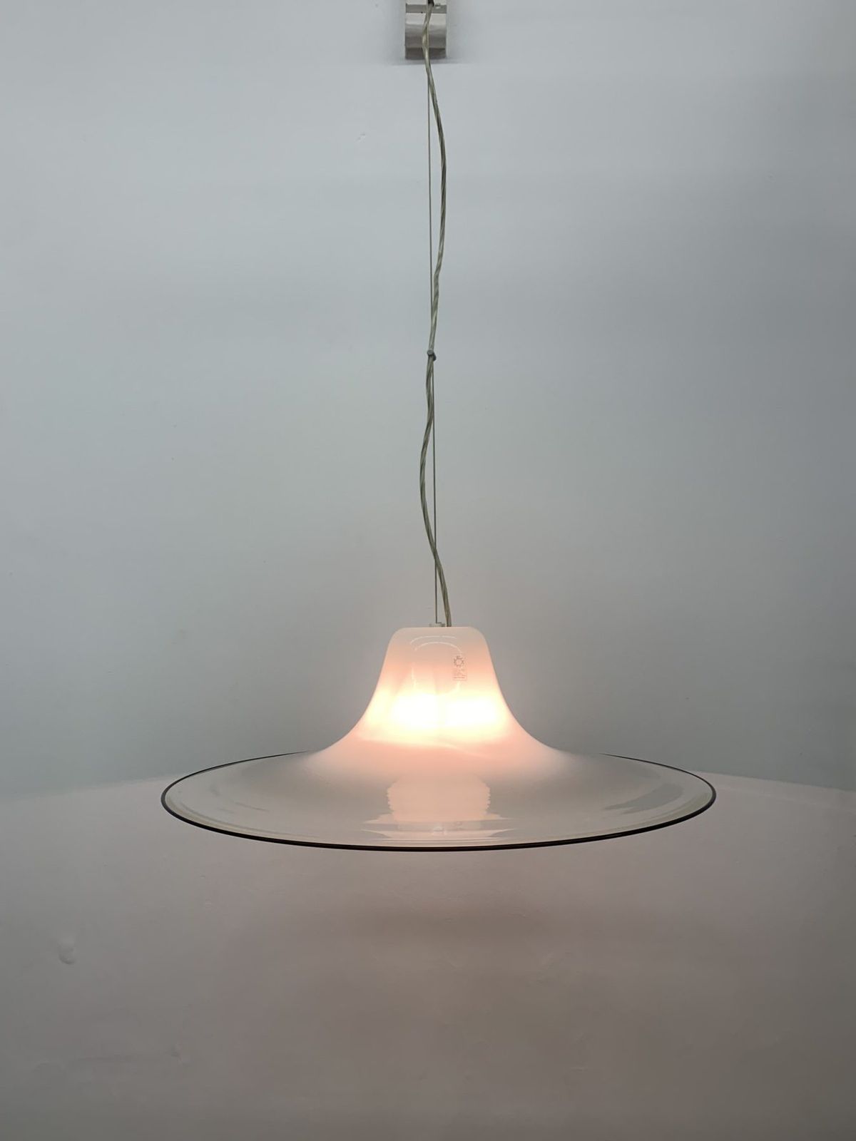 Vintage Leucos Murano Glass Hanging Lamp By Renato Toso 1970s photo furniture