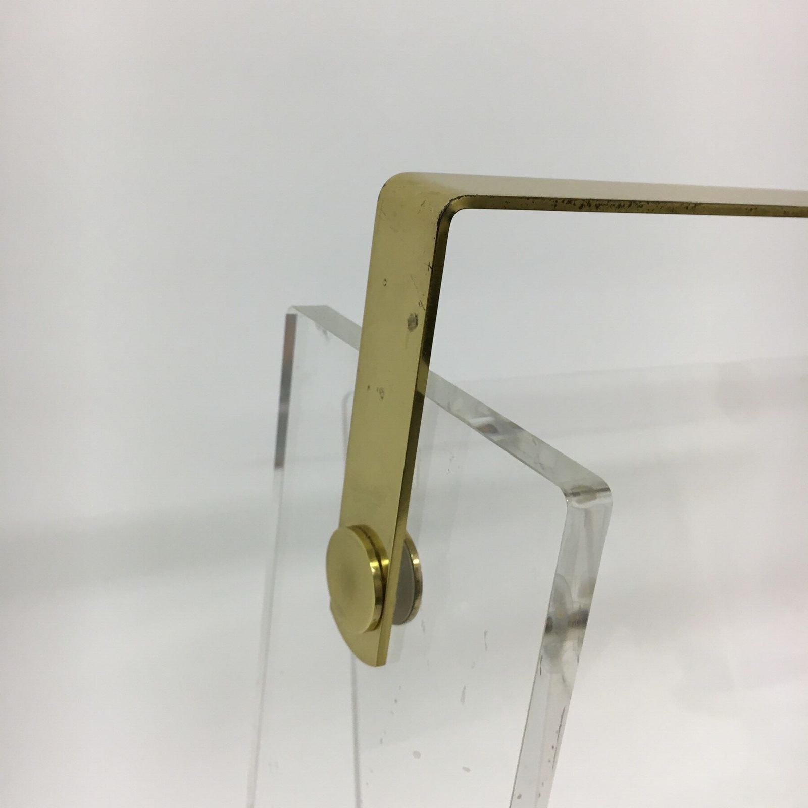 Mid Century David Lange Tijdschriftenrek Lucite Jaren 1970 photo vinterior