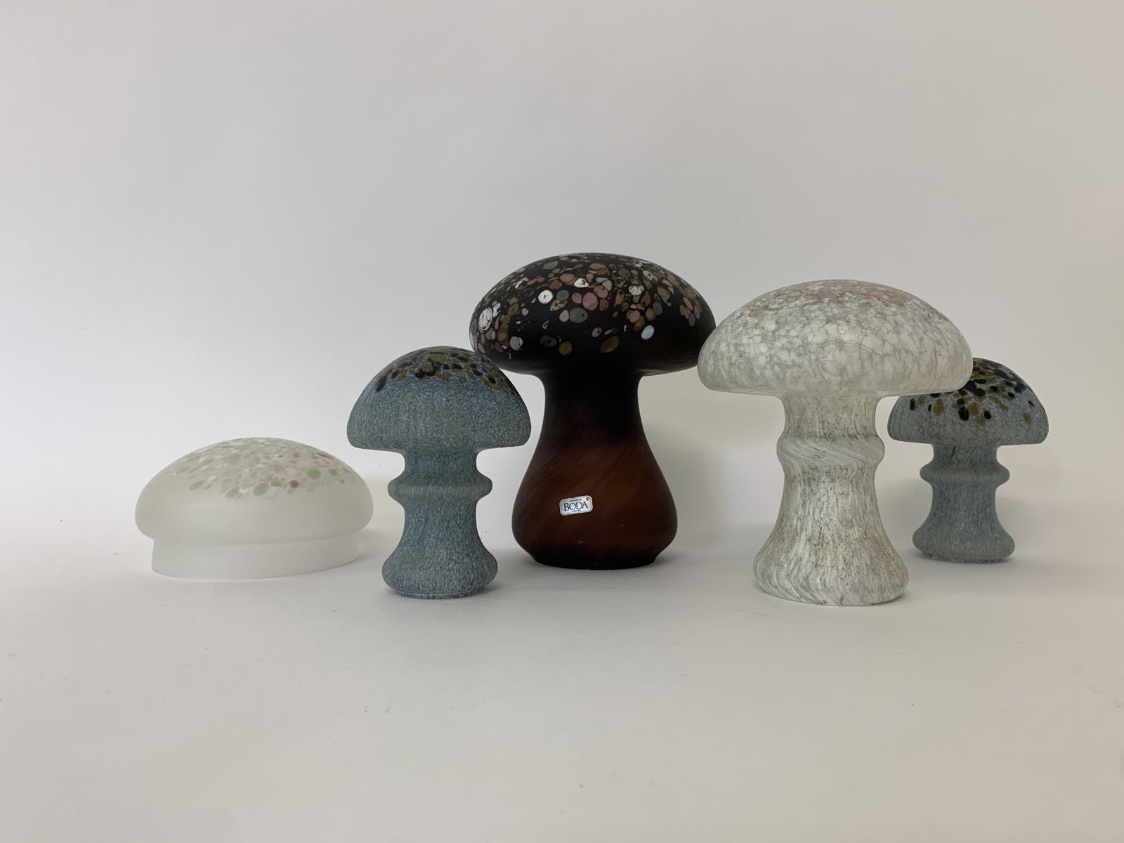 Set Paddenstoelen Van Monica Backstrom Voor Kosta Boda, Jaren 1970