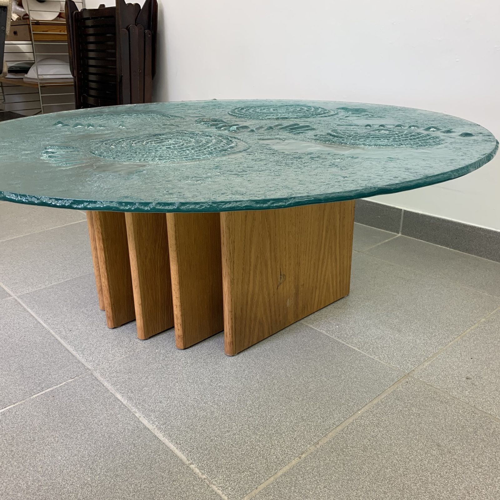 Mid Century Glazen Salontafel, Jaren 1970 photo 5367.96