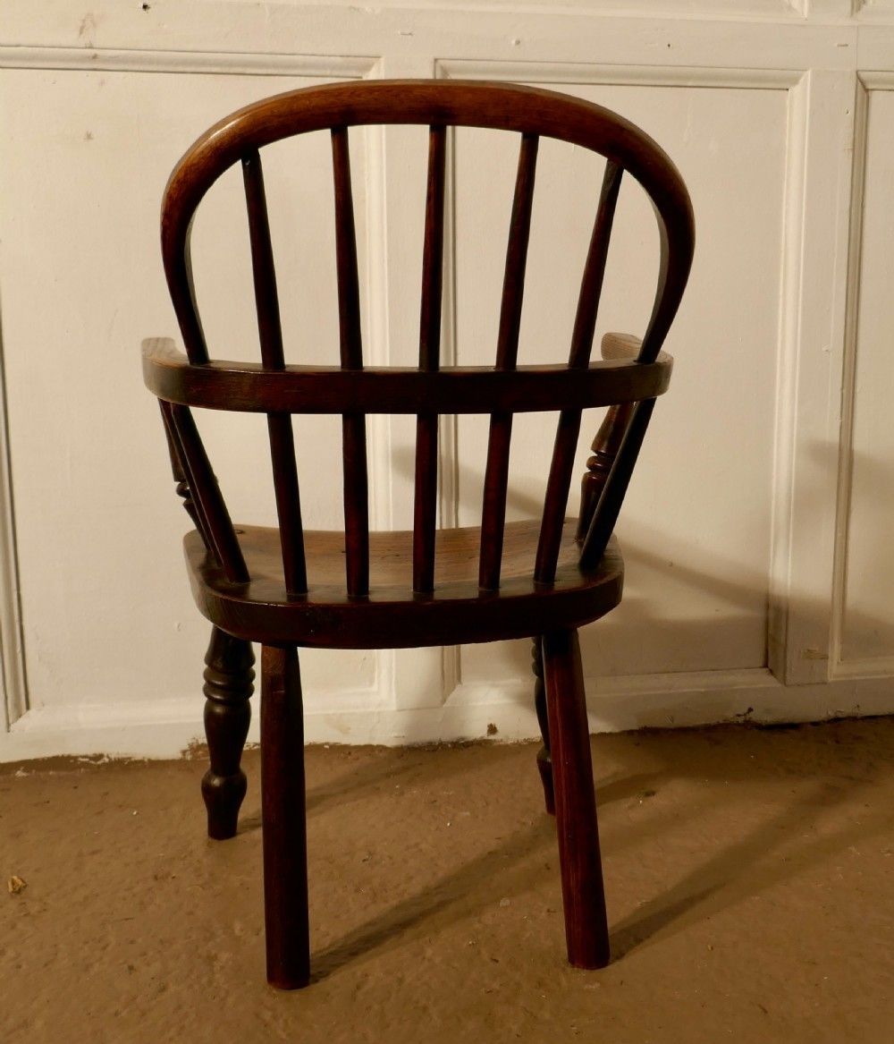 Early 19th Century Beech And Elm Childs Country Carver Chair photo furniture