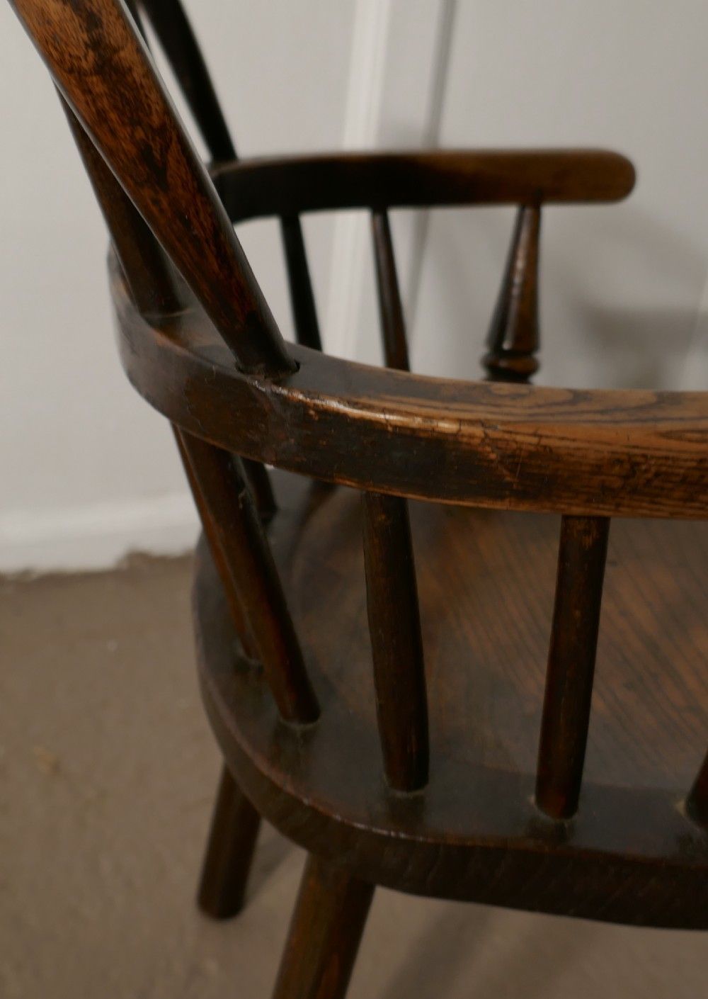 Early 19th Century Beech And Elm Childs Country Carver Chair photo vinterior