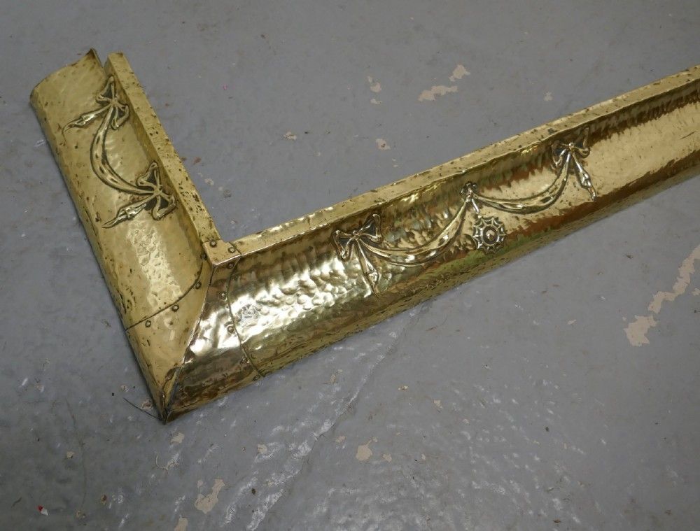 Large Arts Nouveau Victorian Brass Fender photo 390.0