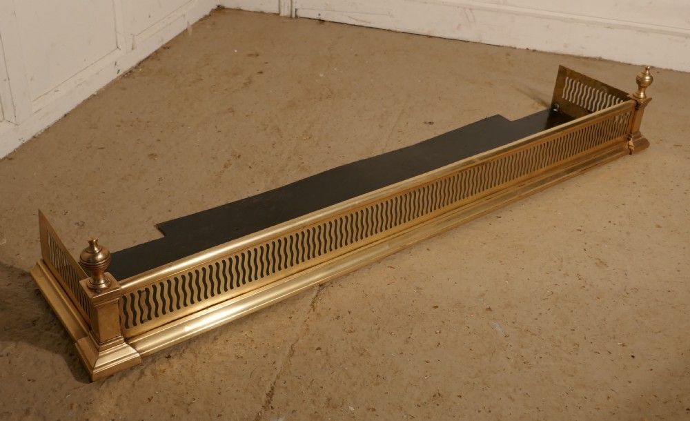 Small Victorian Pierced Brass Fender photo furniture