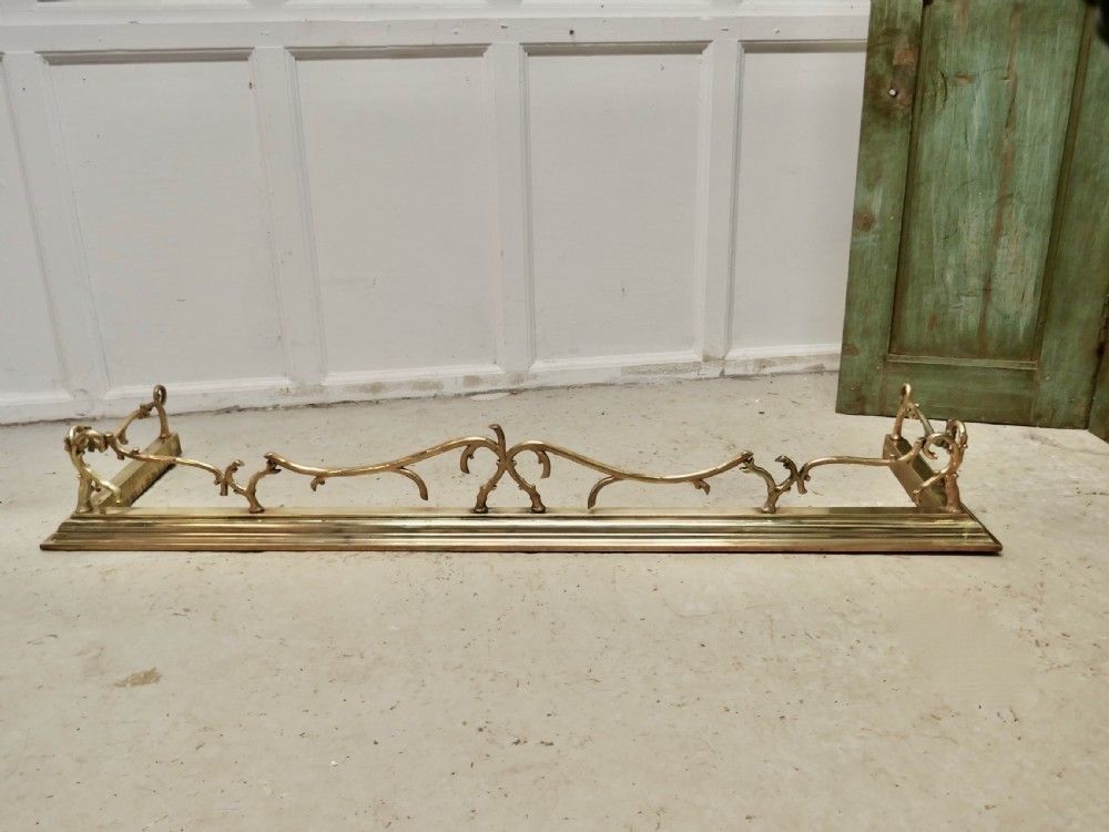 Very Pretty Victorian Art Nouveau Brass Fender
