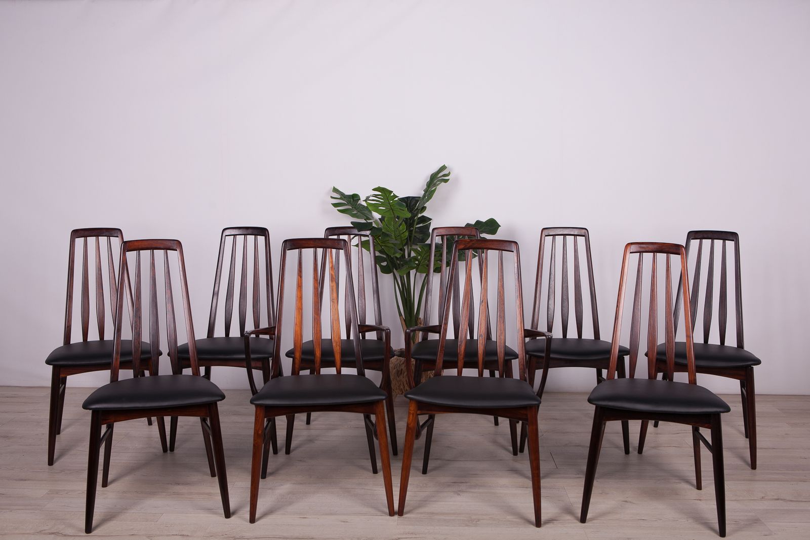 Rosewood Eva Dining Chairs By Niels Koefoed For Koefoeds Hornslet, 1960s, Set Of 10