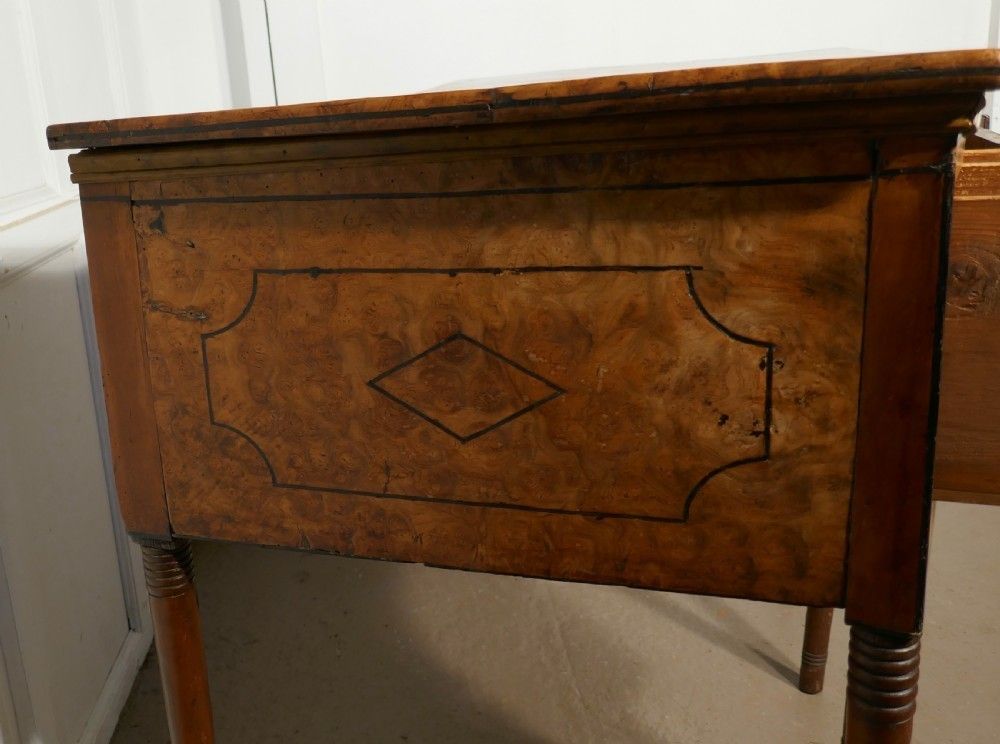 photo for sale 18th Century Georgian Bow Front Inlaid Burr Elm Dresser