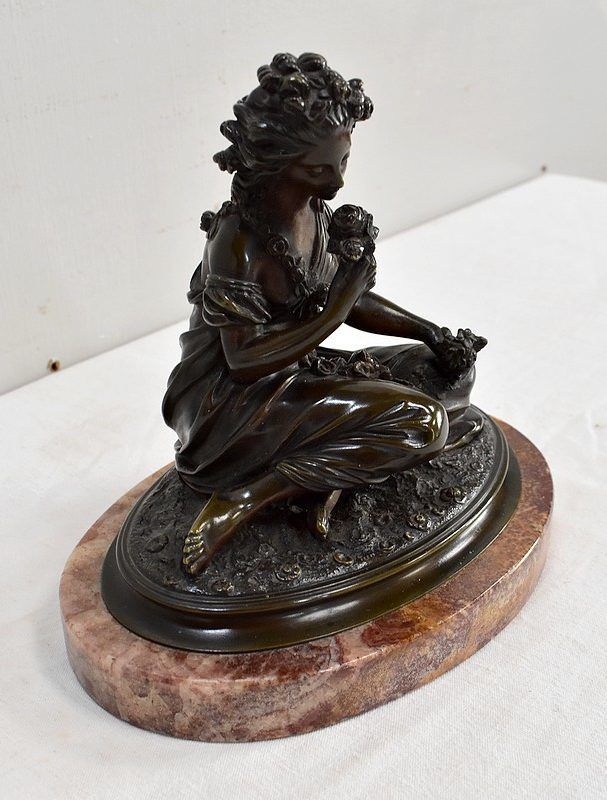 Bronze With Brown Patina Of A "Flower Girl"   Early 20th Century photo furniture