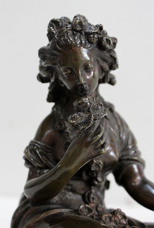 Bronze With Brown Patina Of A "Flower Girl"   Early 20th Century photo 1004.25