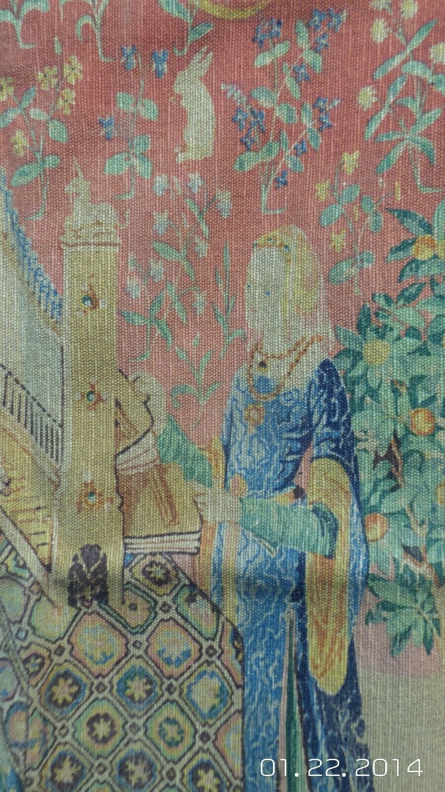 Art A Superb Vintage Editions D'art Du Rambouillet  Hand Painted On Fabrictapestry Of Maidens With A Harpsichord photo