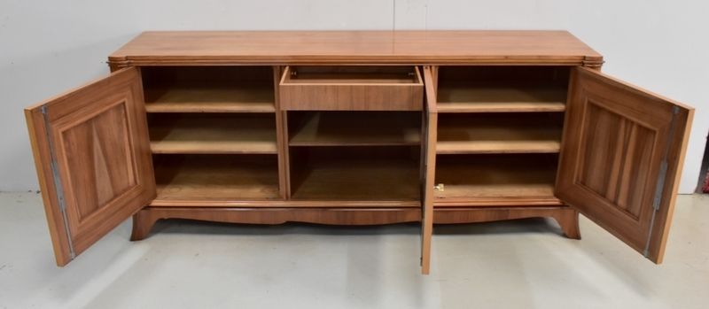 Walnut Sideboard, J. Leleu Taste, Mid 20th Century photo Furniture