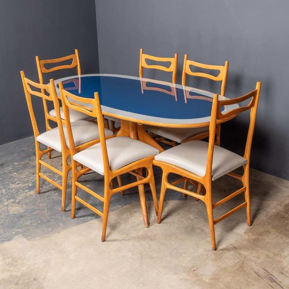 20th Century Italian Beech Table & Set Of Six Chairs C1950 photo furniture