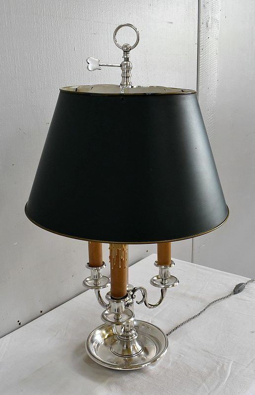 Important Hot Water Bottle Lamp In Silver Metal, Louis XVI Taste   Late 19th Century photo for sale