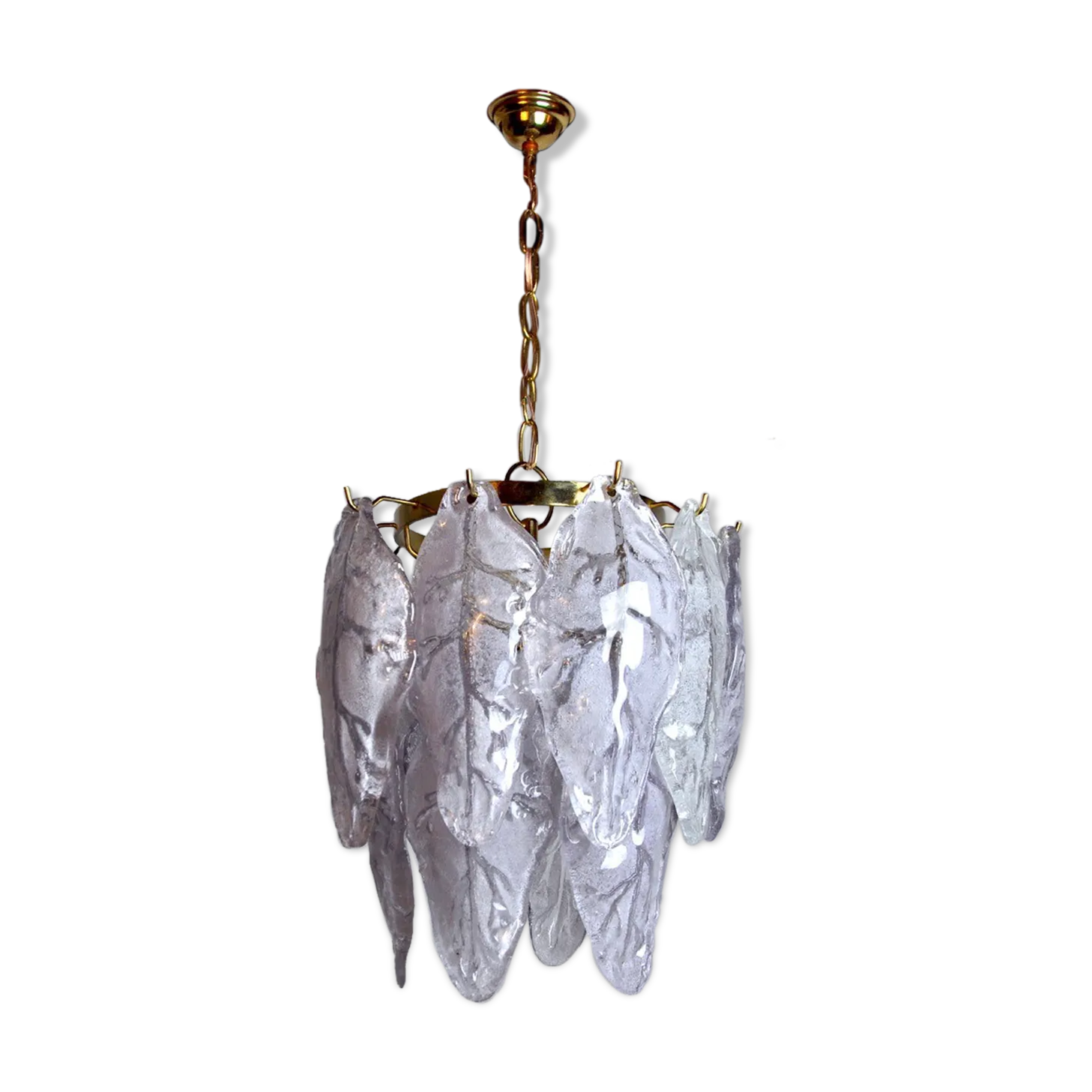 Mazzega Chandelier In Murano Lila Glass, Italy, 1970