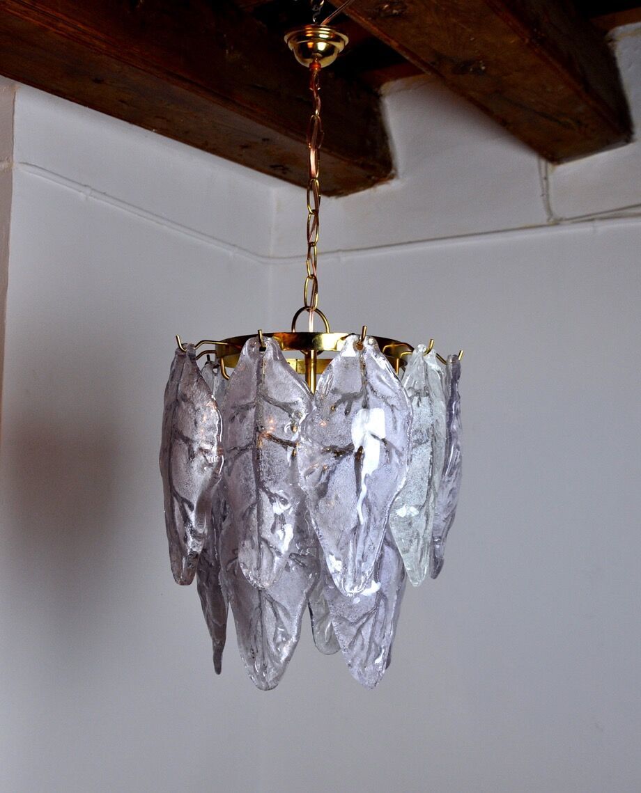 Mazzega Chandelier In Murano Lila Glass, Italy, 1970 photo furniture