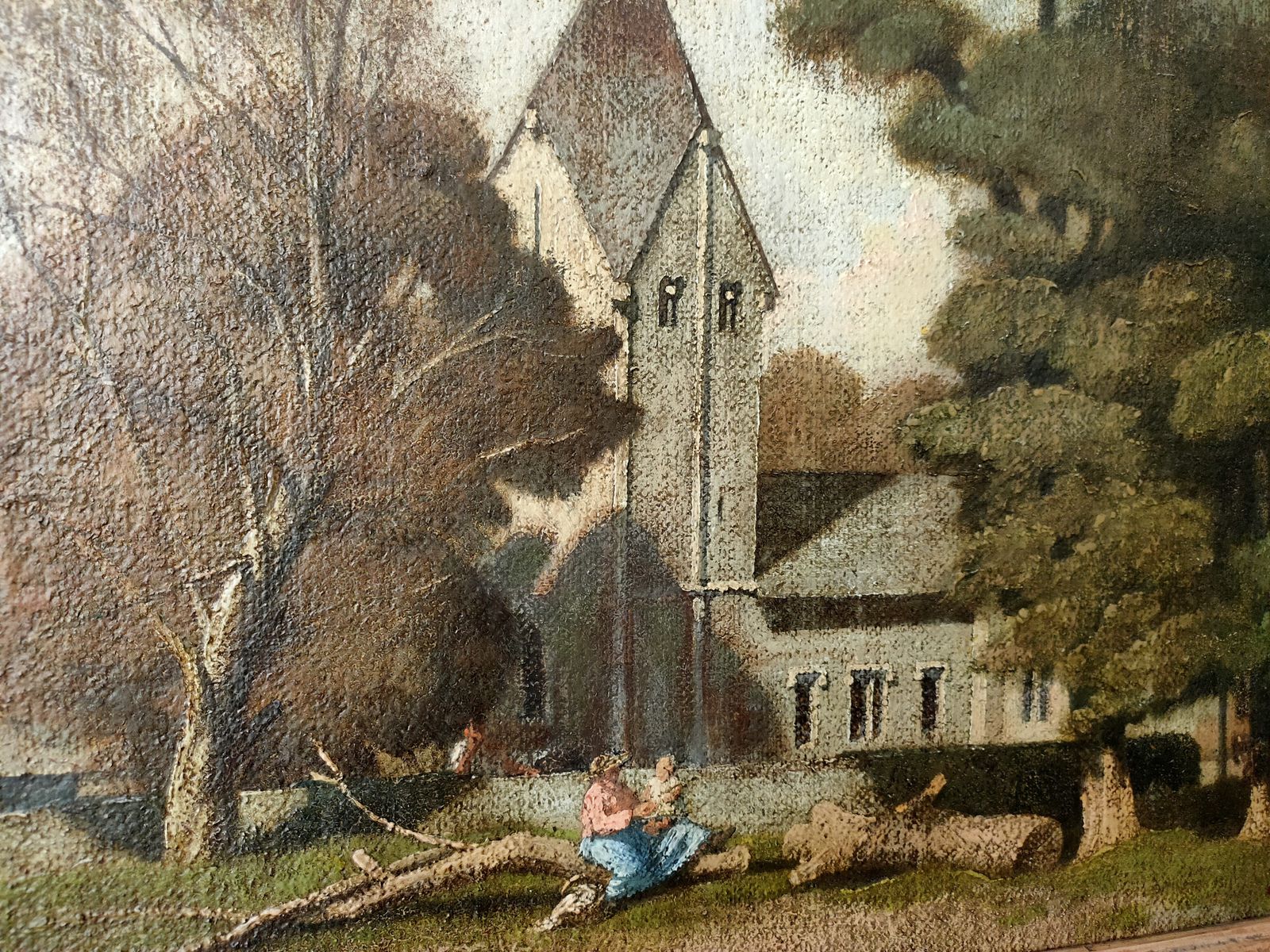 Oil Painting   'An English Holiday Scene' Signed By Stephanie Cooper photo for sale