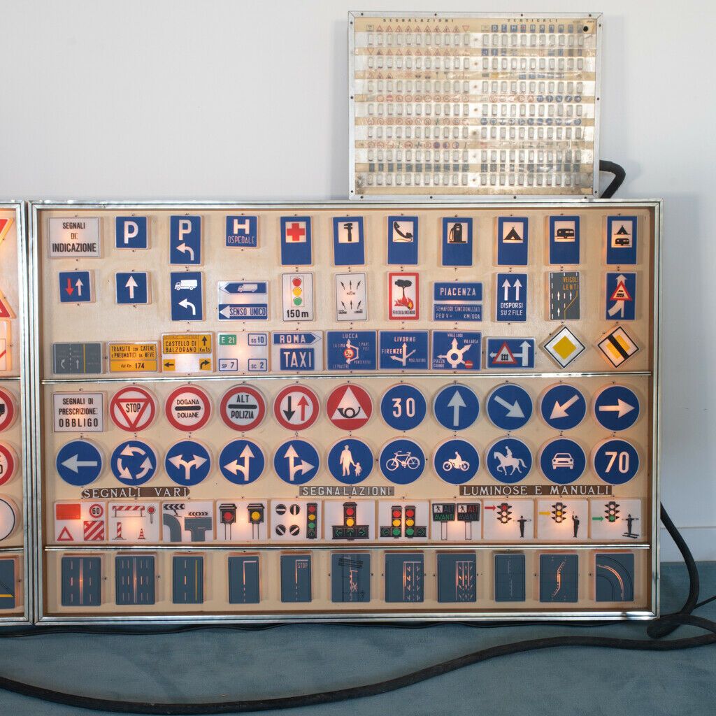 Luminous Panel Teaching Autoscuola 1970s Collecting photo for sale