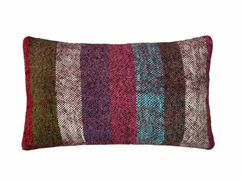 Vintage Turkish Kilim Cushion Cover, 30 X 50 Cm