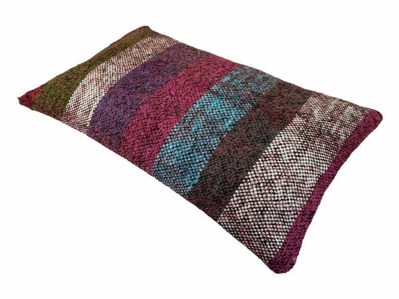 Vintage Turkish Kilim Cushion Cover, 30 X 50 Cm photo furniture