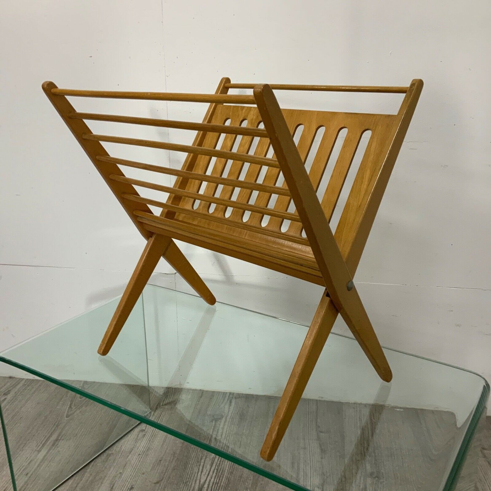 News Paper Magazine Rack In Birch Wood By Cees Braakman For Ums Pastoe 1960s photo furniture
