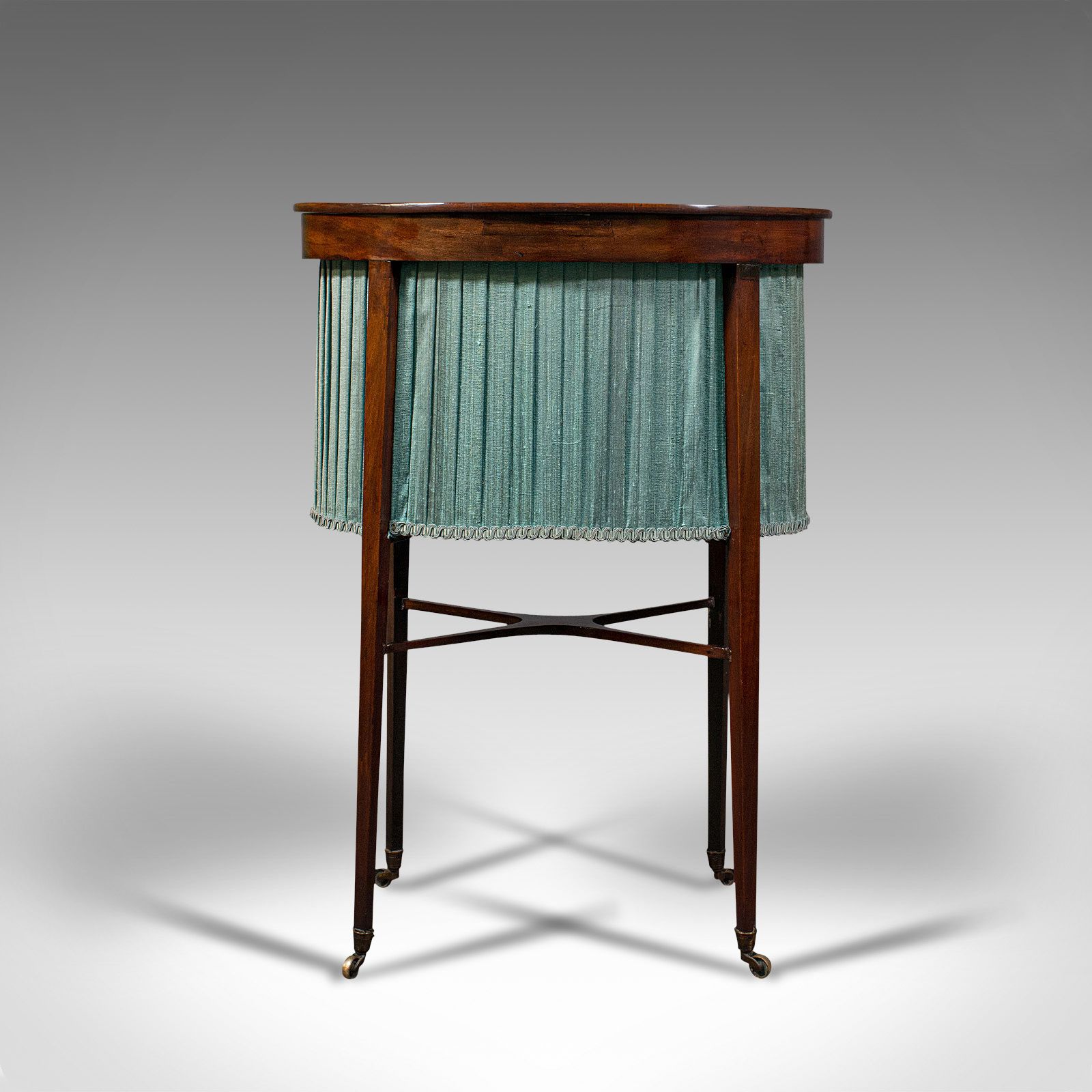 Antique Sewing Table, English, Mahogany, Silk Cotton, Work, Regency, Circa 1820 photo 1625.0
