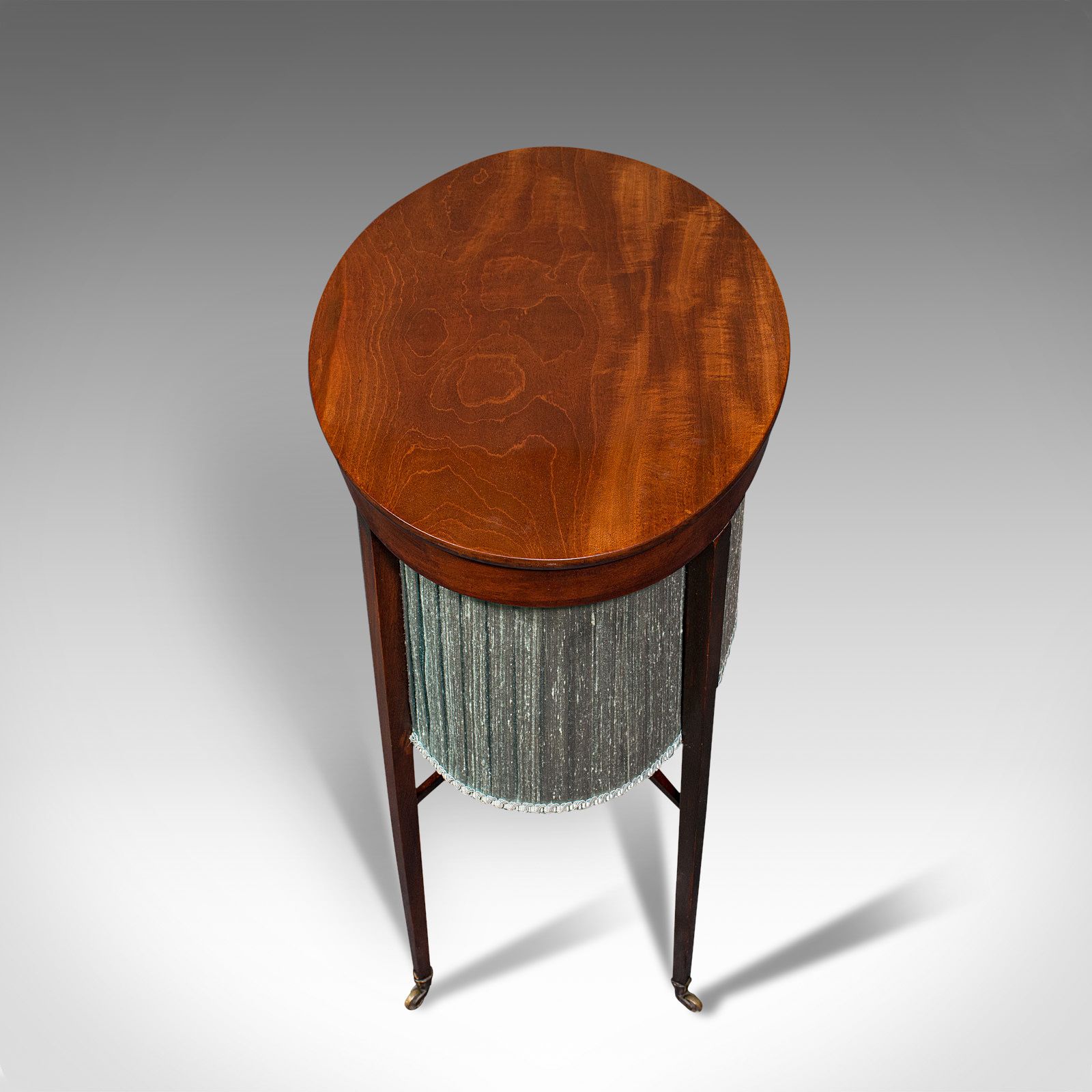Antique Sewing Table, English, Mahogany, Silk Cotton, Work, Regency, Circa 1820 photo vinterior