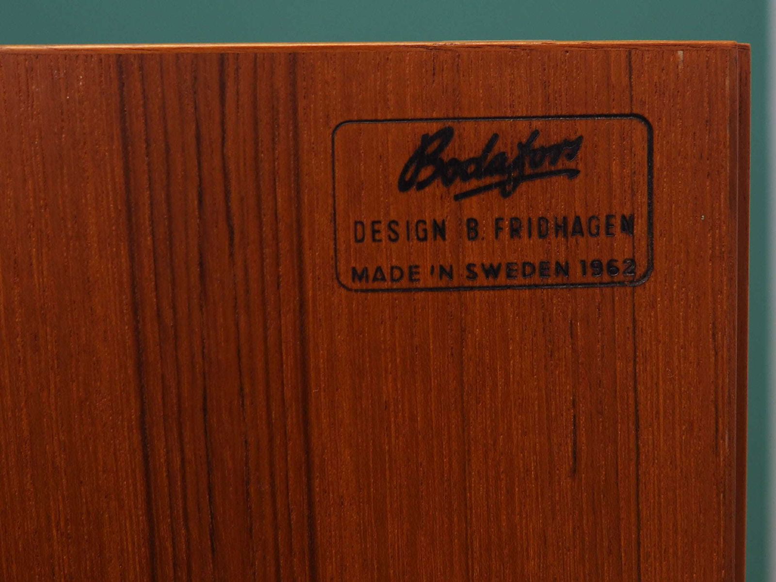 Furniture Teak Dresser, Scandinavian Design, 1960s, Designer: Bertil Fridhagen, Production: Bodafors photo