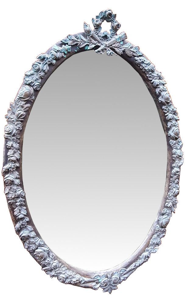 Rare Pair Of 19th Century Oval Country House Pier Mirrors photo furniture