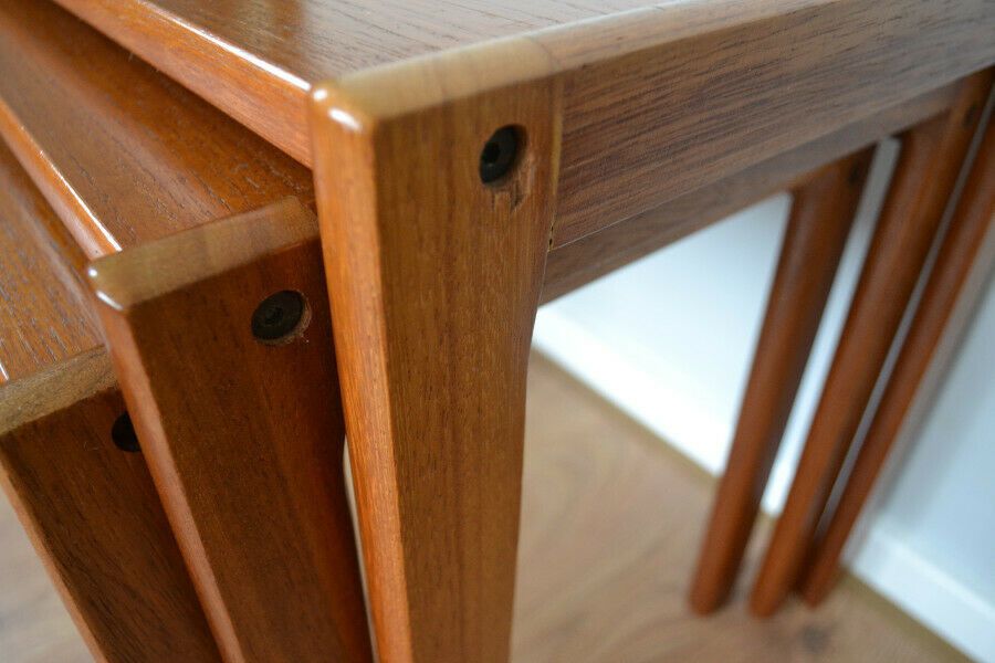 Mid 20th Century Nest Of Tables In Teak By Brdr Furbo photo vinterior