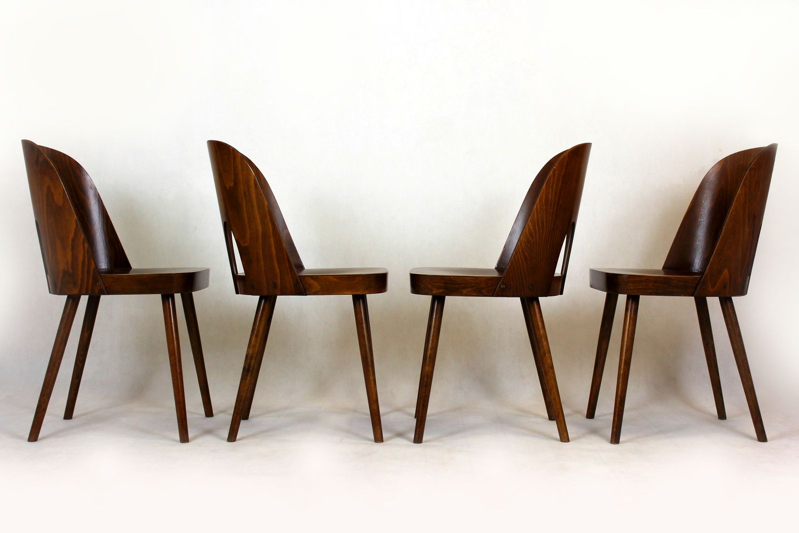 Wooden Chairs By Oswald Haerdtl For Ton, 1950s, Set Of 4 photo vintage